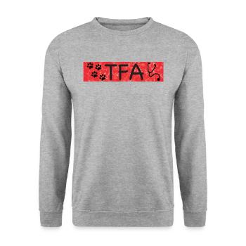 TFA Tiermedizin Tierarzt Tierliebe Beruf Tier - Unisex Pullover - Weißgrau meliert - Vorne - Alina (178cm) & Michal (187cm)