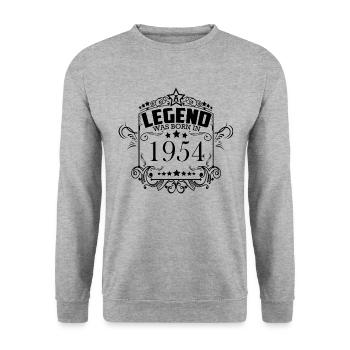 Millésime 1954 Anniversaire Vintage - Sweat-shirt Unisexe - gris chiné - Devant - Alina (178cm) & Michal (187cm)