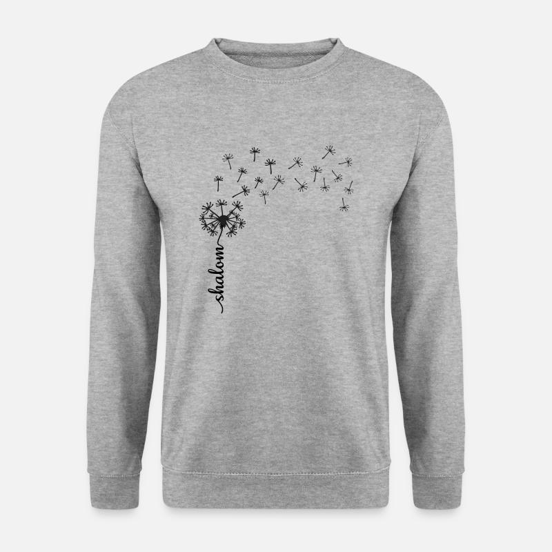 Shalom Löwenzahn Design - Unisex Pullover - Weißgrau meliert