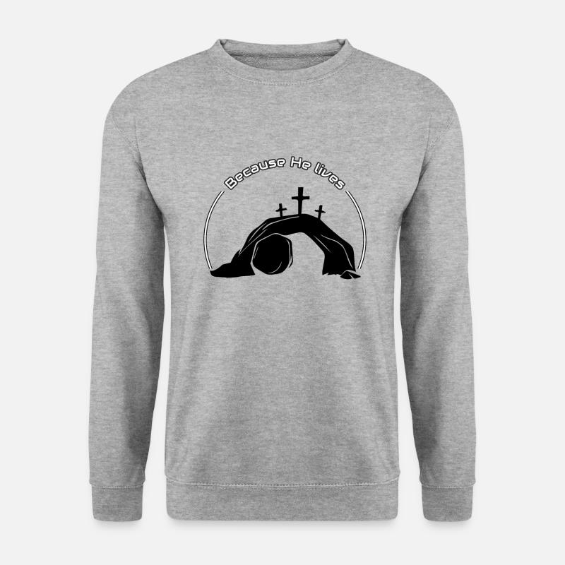 Weil er lebt - Unisex Pullover - Weißgrau meliert