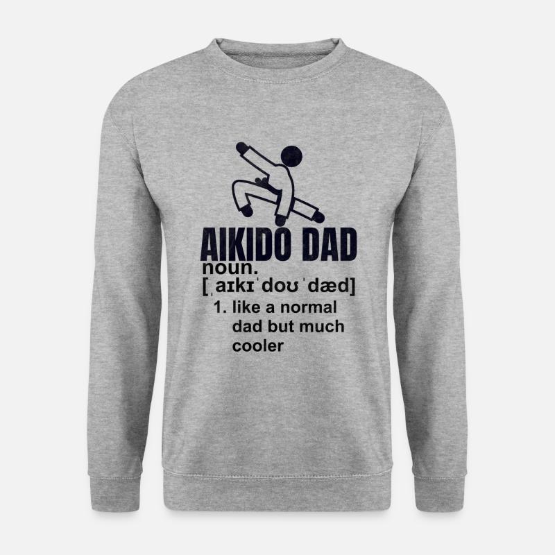 Aikido Vater Geschenk - Unisex Pullover - Weißgrau meliert