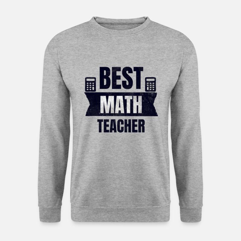 Bester Mathelehrer Geschenk - Unisex Pullover - Weißgrau meliert