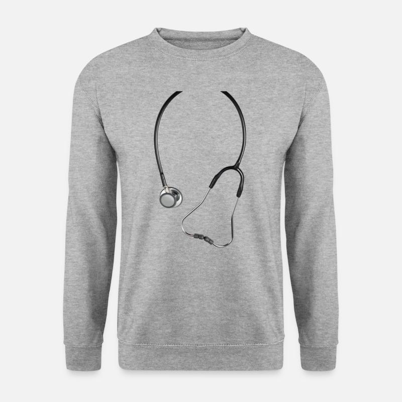 Realistischer Stethoskop - Unisex Pullover - Weißgrau meliert