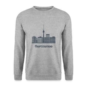 Berlin - Unisex Pullover - Weißgrau meliert - Vorne - Alina (178cm) & Michal (187cm)