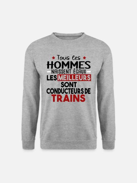 Conducteur Train Métier Gare TGV Citations Noël - Sweat-shirt Unisexe - gris chiné