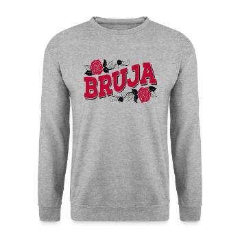 Bruja Funny Spanish Witch Humorous Saying - Unisex Sweatshirt - salt & pepper - Front - Alina (178cm) & Michal (187cm)