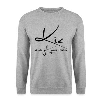 Kizomba Kiz me if you can Urban Afro Reggaeton SBK - Unisex Pullover - Weißgrau meliert - Vorne - Alina (178cm) & Michal (187cm)
