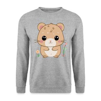 Sad Hamster - Unisex Sweatshirt - salt & pepper - Front - Alina (178cm) & Michal (187cm)