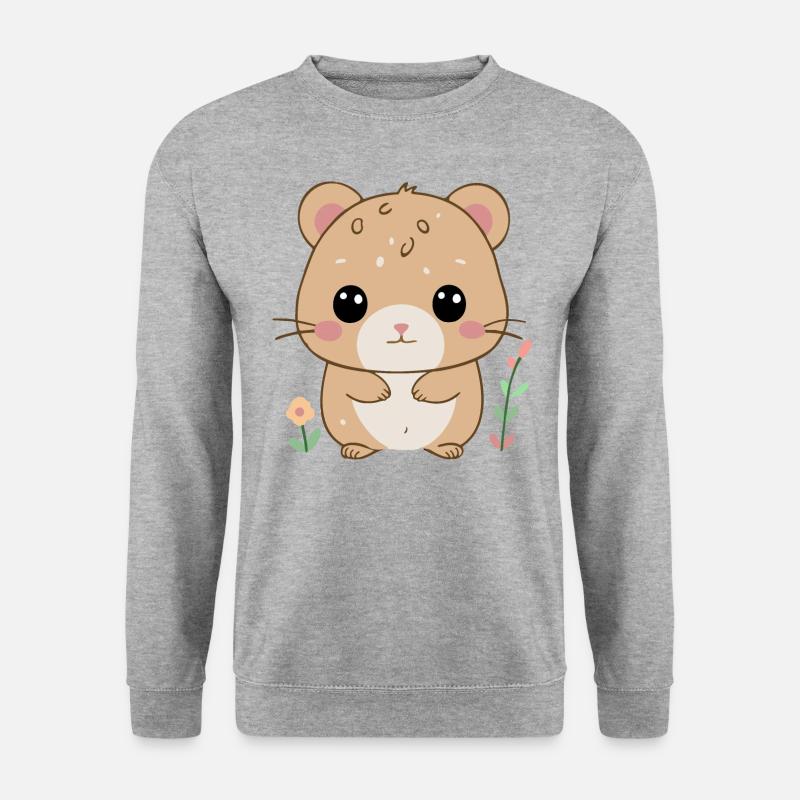 Trauriger Hamster - Unisex Pullover - Weißgrau meliert