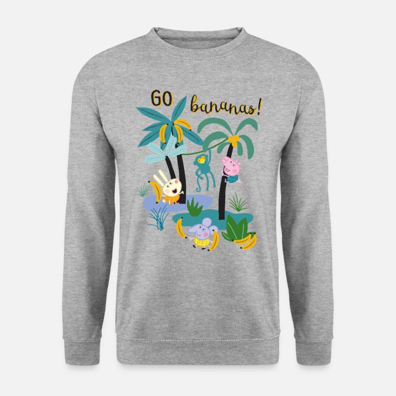 Peppa Pig Design Go Bananas - Unisex Pullover - Weißgrau meliert