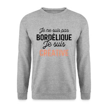 Je ne suis pas bordélique je suis créative - Sweat-shirt Unisexe - gris chiné - Devant - Alina (178cm) & Michal (187cm)