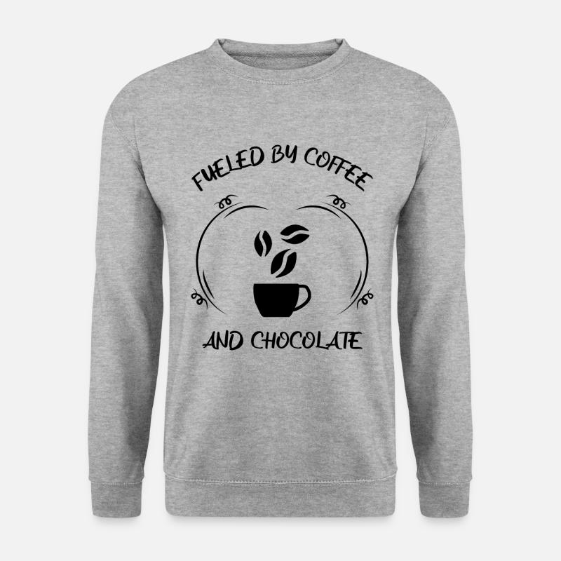 Kaffee Espresso Käffchen & Schokolade - Unisex Pullover - Weißgrau meliert