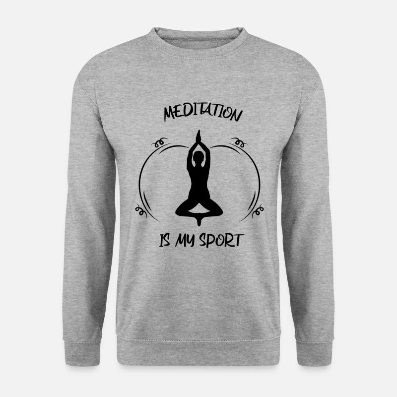 Meditaion - Unisex Pullover - Weißgrau meliert