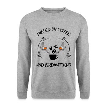 Bird Watching Bird Watching Birding Coffee - Unisex Sweatshirt - salt & pepper - Front - Alina (178cm) & Michal (187cm)