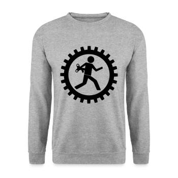 Travailleurs dans l’engrenage - Sweat-shirt Unisexe - gris chiné - Devant - Alina (178cm) & Michal (187cm)
