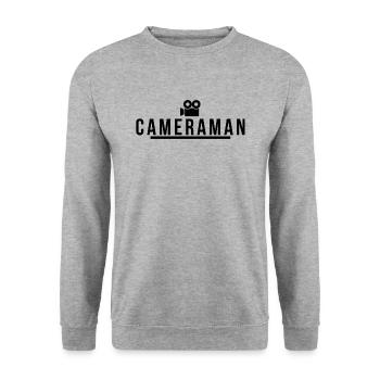 cameraman. t shirt caméraman caméra filmer - Sweat-shirt Unisexe - gris chiné - Devant - Alina (178cm) & Michal (187cm)
