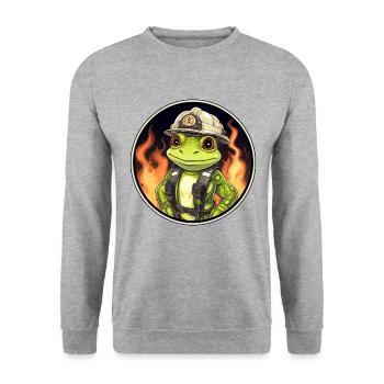 Grenouille des pompiers - Sweat-shirt Unisexe - gris chiné - Devant - Alina (178cm) & Michal (187cm)