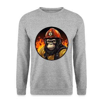 Singe de pompiers - Sweat-shirt Unisexe - gris chiné - Devant - Alina (178cm) & Michal (187cm)