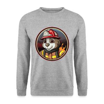 Taupe de pompier - Sweat-shirt Unisexe - gris chiné - Devant - Alina (178cm) & Michal (187cm)