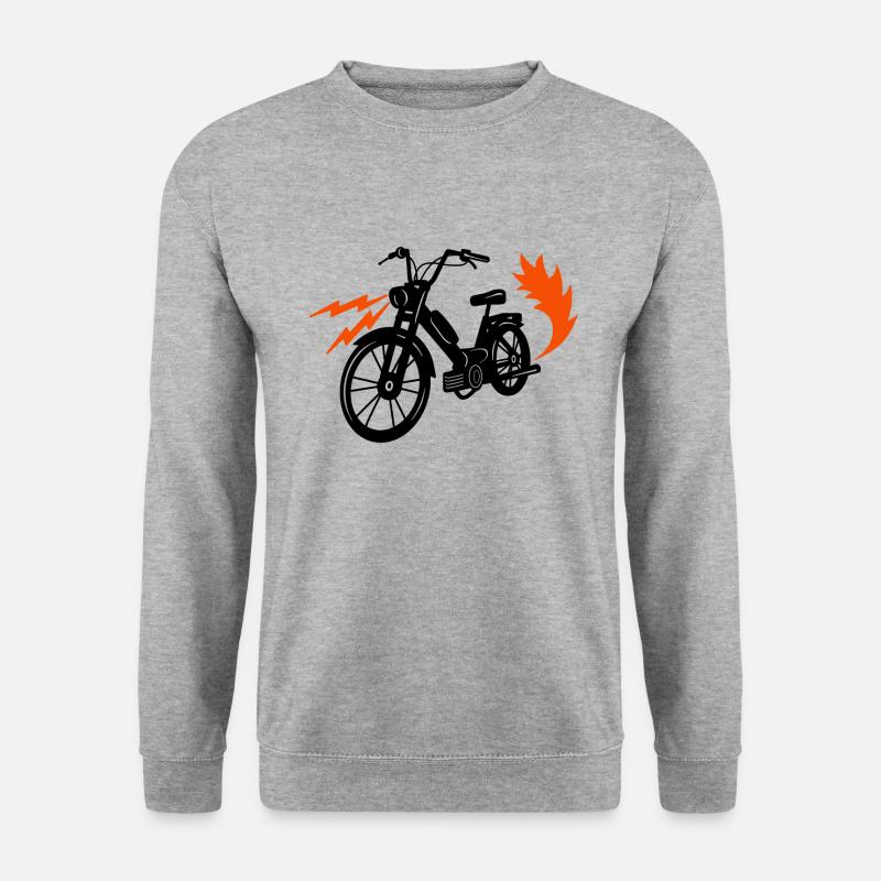 Mofa Moped Mofafahrer Mopedfahrer Zweirad - Unisex Pullover - Weißgrau meliert