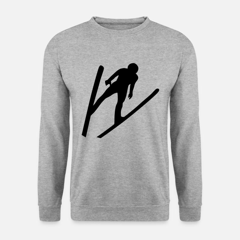Skisprung - Unisex Pullover - Weißgrau meliert