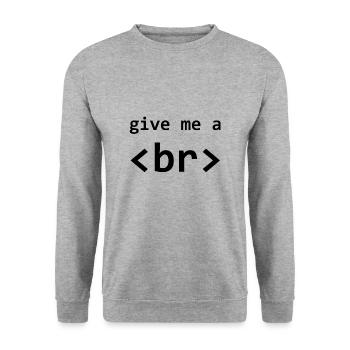 give me a - Unisex Pullover - Weißgrau meliert - Vorne - Alina (178cm) & Michal (187cm)