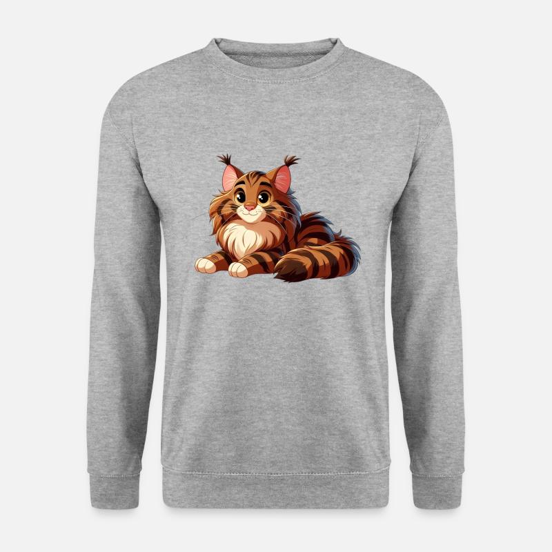 Maine Coon 14 - Unisex Pullover - Weißgrau meliert