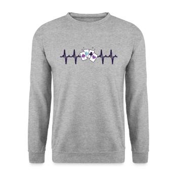 Heartbeat Wizard Card Tricks - Magic - Unisex Sweatshirt - salt & pepper - Front - Alina (178cm) & Michal (187cm)