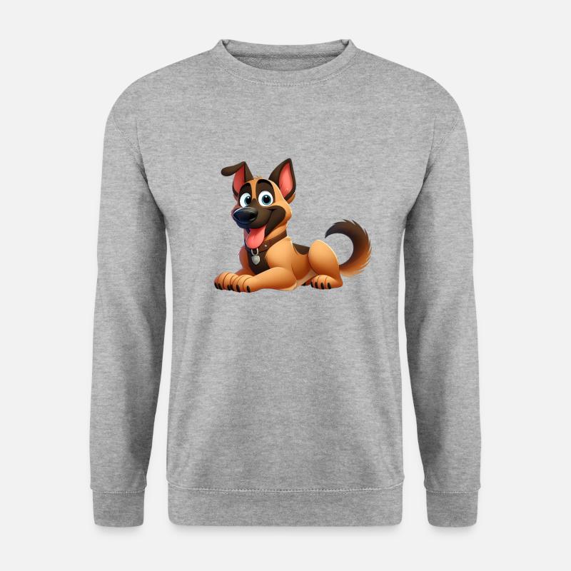 Deutscher Schäferhund - Unisex Pullover - Weißgrau meliert