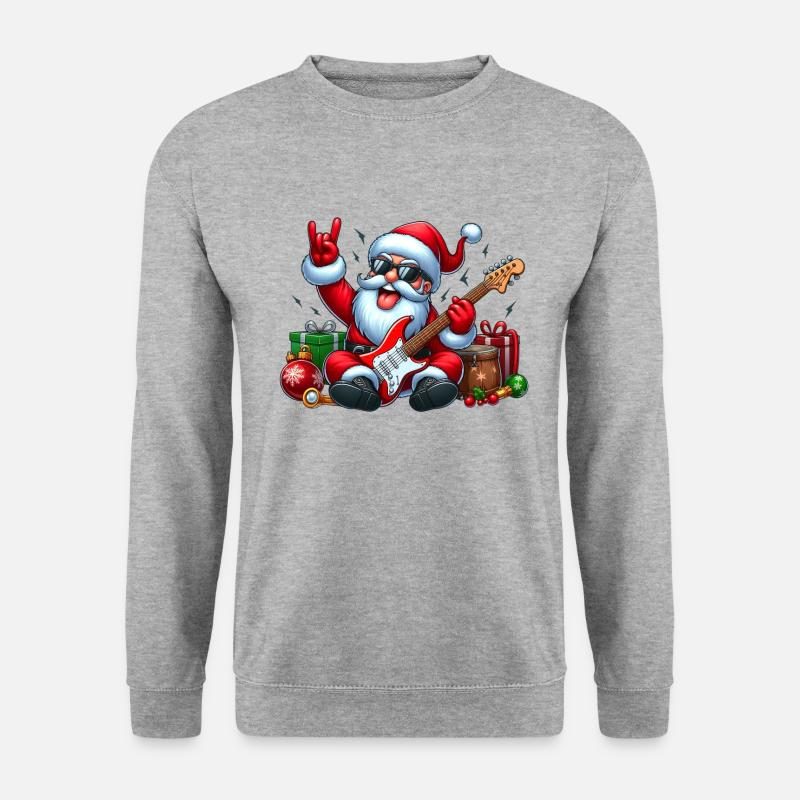 Santa Rock 4 - Unisex Pullover - Weißgrau meliert