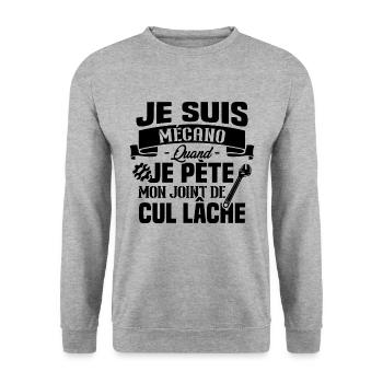 Je suis mécano humour cadeau mécanicien - Sweat-shirt Unisexe - gris chiné - Devant - Alina (178cm) & Michal (187cm)
