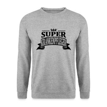 super krankenpfleger - Unisex Pullover - Weißgrau meliert - Vorne - Alina (178cm) & Michal (187cm)