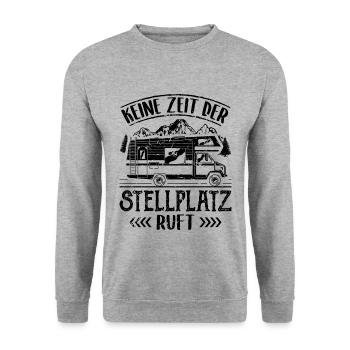 Wohnmobil Camper Wohnwagen - Unisex Pullover - Weißgrau meliert - Vorne - Alina (178cm) & Michal (187cm)