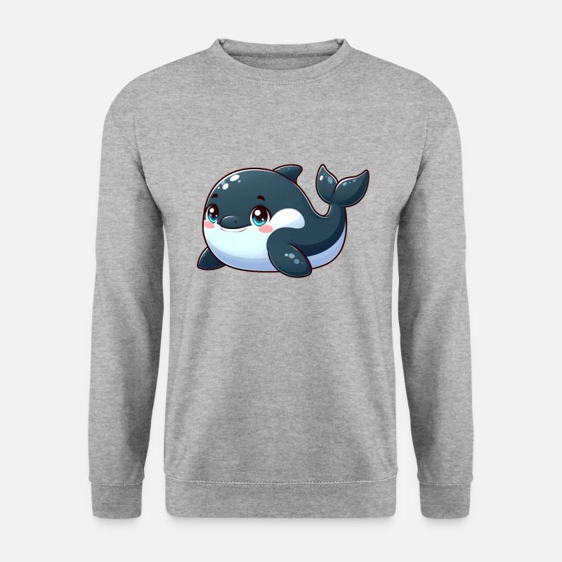 Schwertwal - Unisex Pullover - Weißgrau meliert