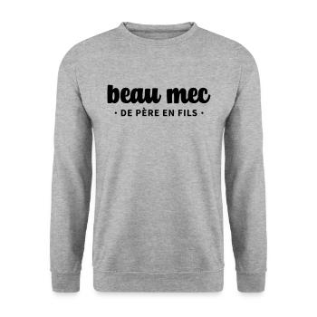Homme beauté humour Famille - Sweat-shirt Unisexe - gris chiné - Devant - Alina (178cm) & Michal (187cm)