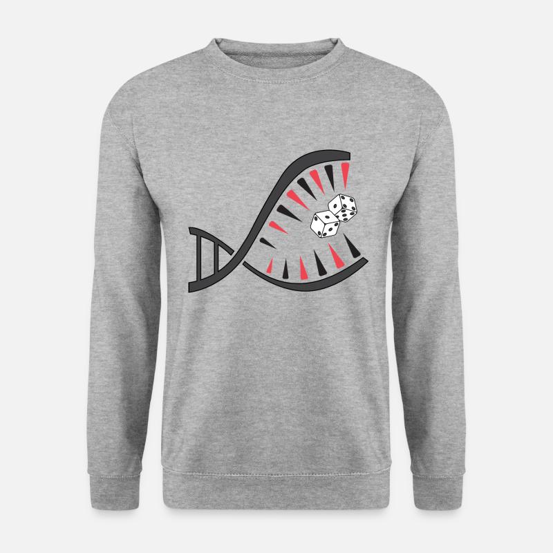 Backgammon DNA Piranha – Einzigartiges - Unisex Pullover - Weißgrau meliert