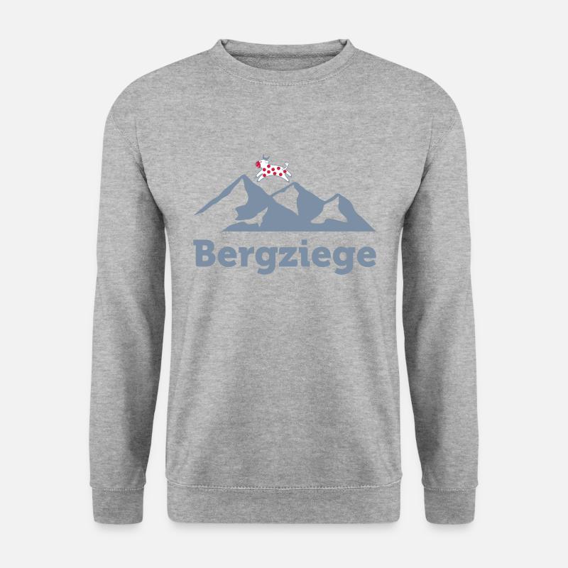 Bergziege Design für Kletterer - Unisex Pullover - Weißgrau meliert