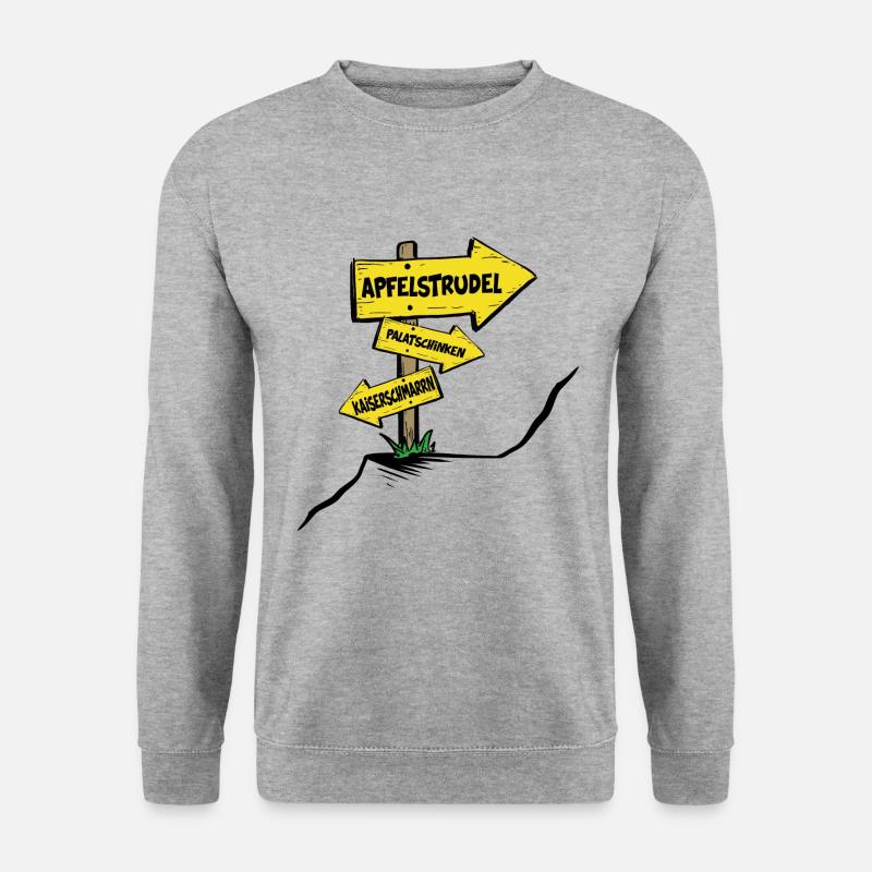 bayern apfelstrudel kaiserschmarrn palatschinken - Unisex Pullover - Weißgrau meliert