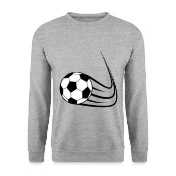 Fußball, Ball, Soccer, Football, Schuss, Tor - Unisex Pullover - Weißgrau meliert - Vorne - Alina (178cm) & Michal (187cm)