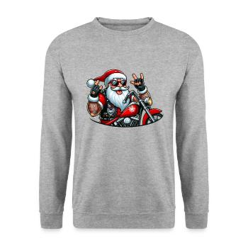 santa fun 7 - Sweat-shirt Unisexe - gris chiné - Devant - Alina (178cm) & Michal (187cm)