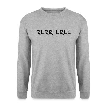 Schlagzeuger Schlagzeug spielen RLRR LRLL - Unisex Pullover - Weißgrau meliert - Vorne - Alina (178cm) & Michal (187cm)
