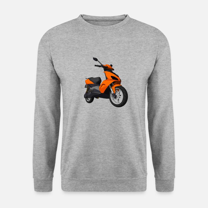 Motorroller Moped Motorrad - fahren cool - Unisex Pullover - Weißgrau meliert
