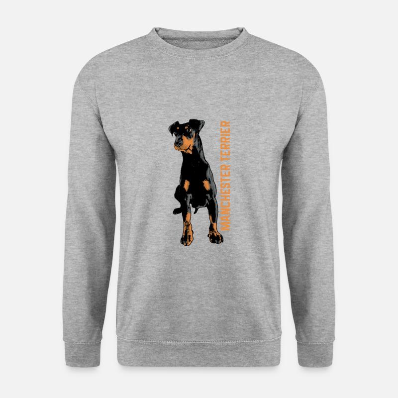 Manchester Terrier - Unisex Pullover - Weißgrau meliert