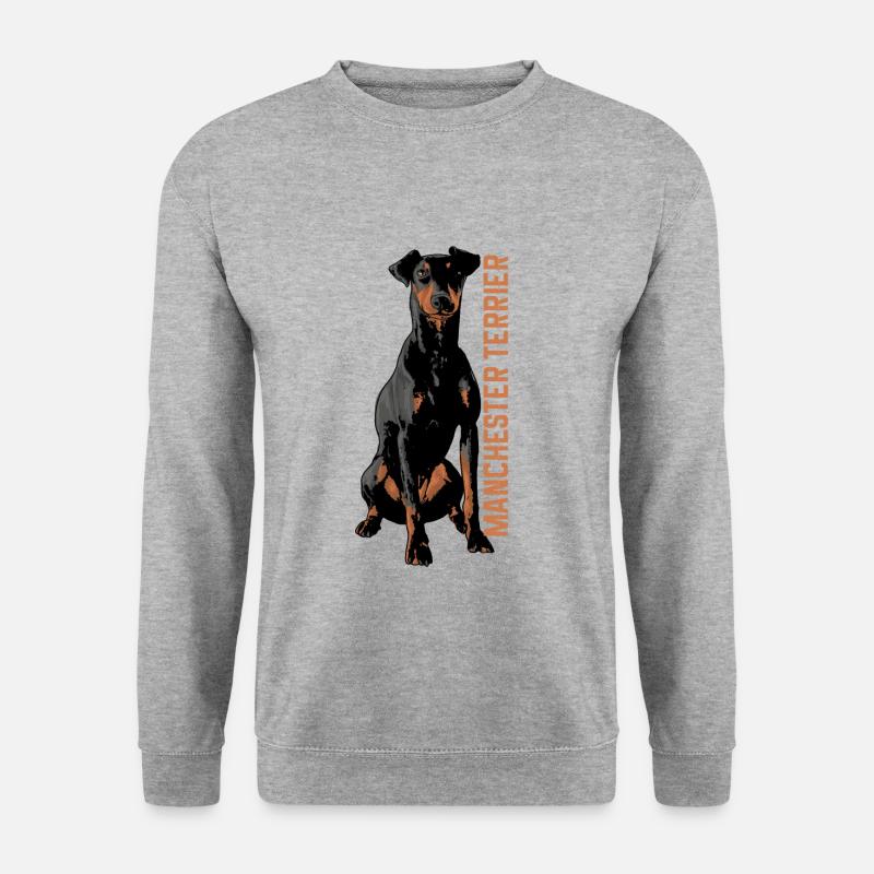 Manchester Terrier - Unisex Pullover - Weißgrau meliert