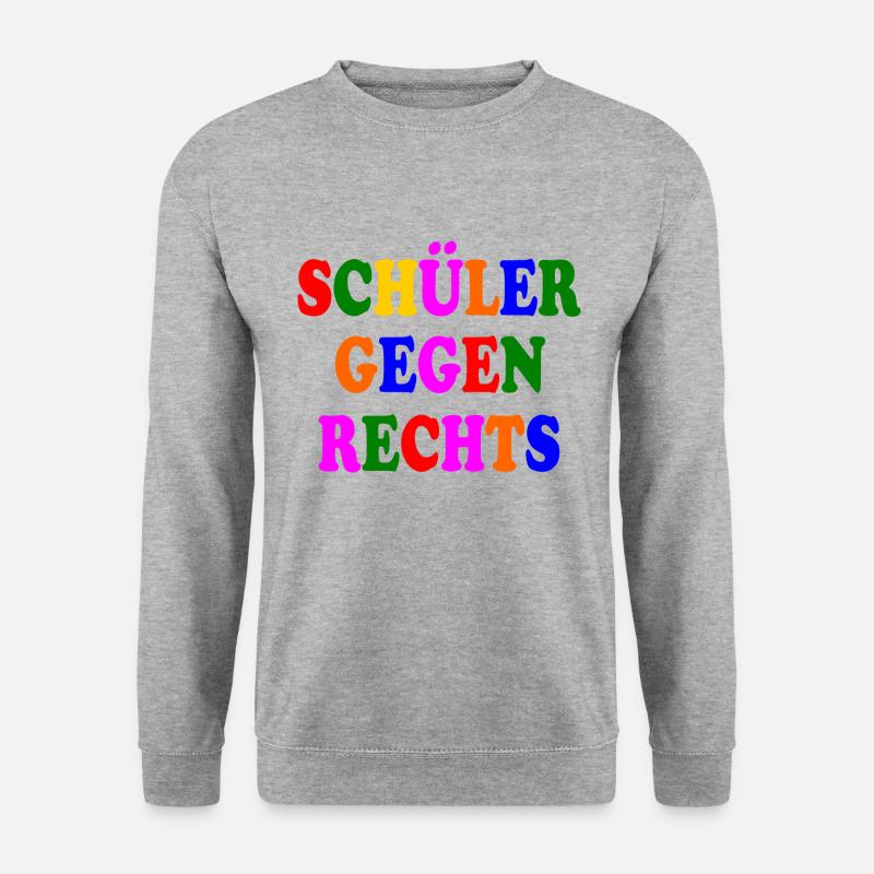 Schüler gegen rechts - Unisex Pullover - Weißgrau meliert