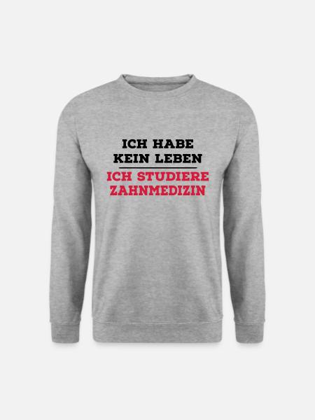 ZAHNMEDIZIN - Unisex Pullover - Weißgrau meliert