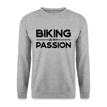Biking is my passion - Unisex Sweatshirt - salt & pepper - Front - Alina (178cm) & Michal (187cm)