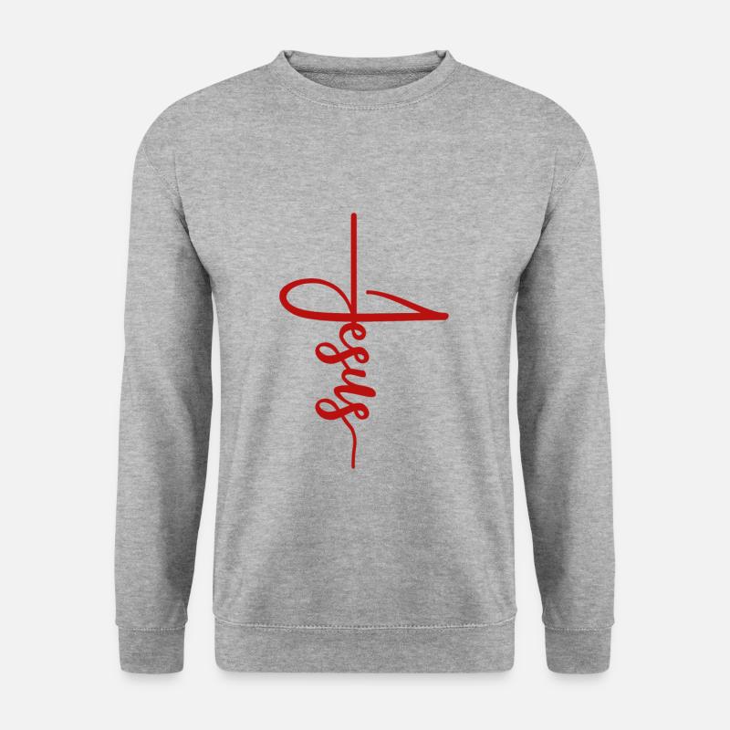 Jesus Christus - Unisex Pullover - Weißgrau meliert