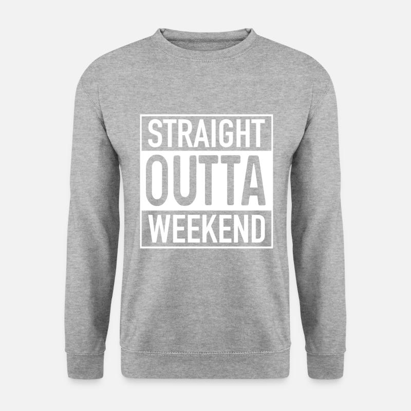 Straight OUTTA Weekend - Unisex Pullover - Weißgrau meliert