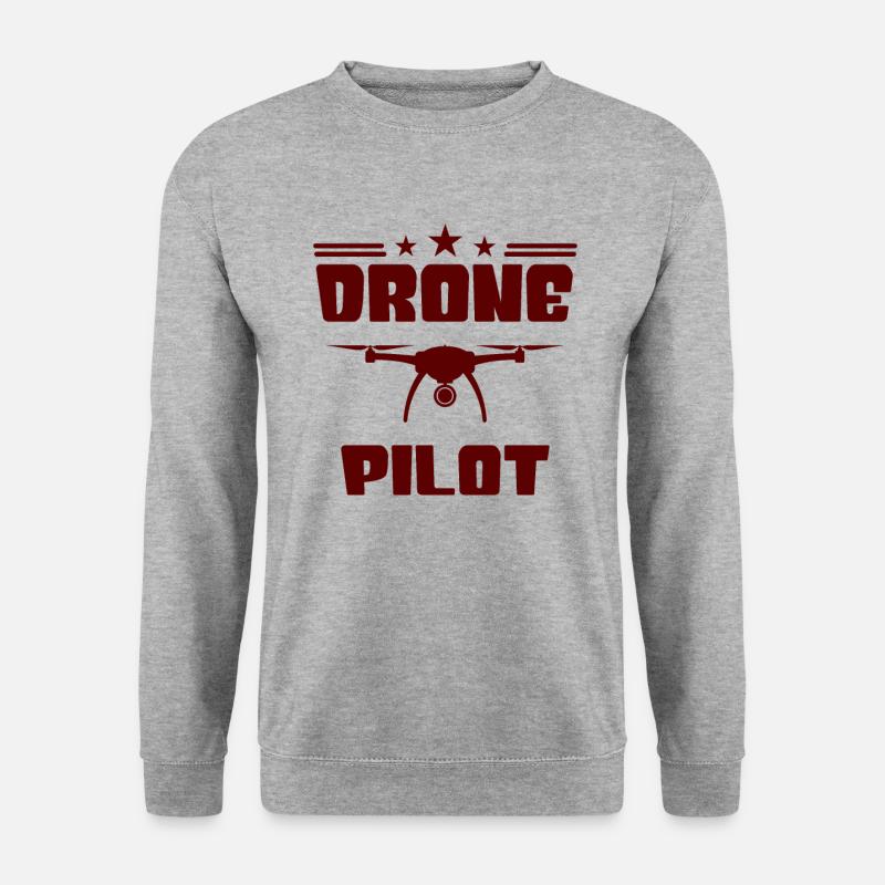 Drone Pilot Drohne fliegen - Unisex Pullover - Weißgrau meliert